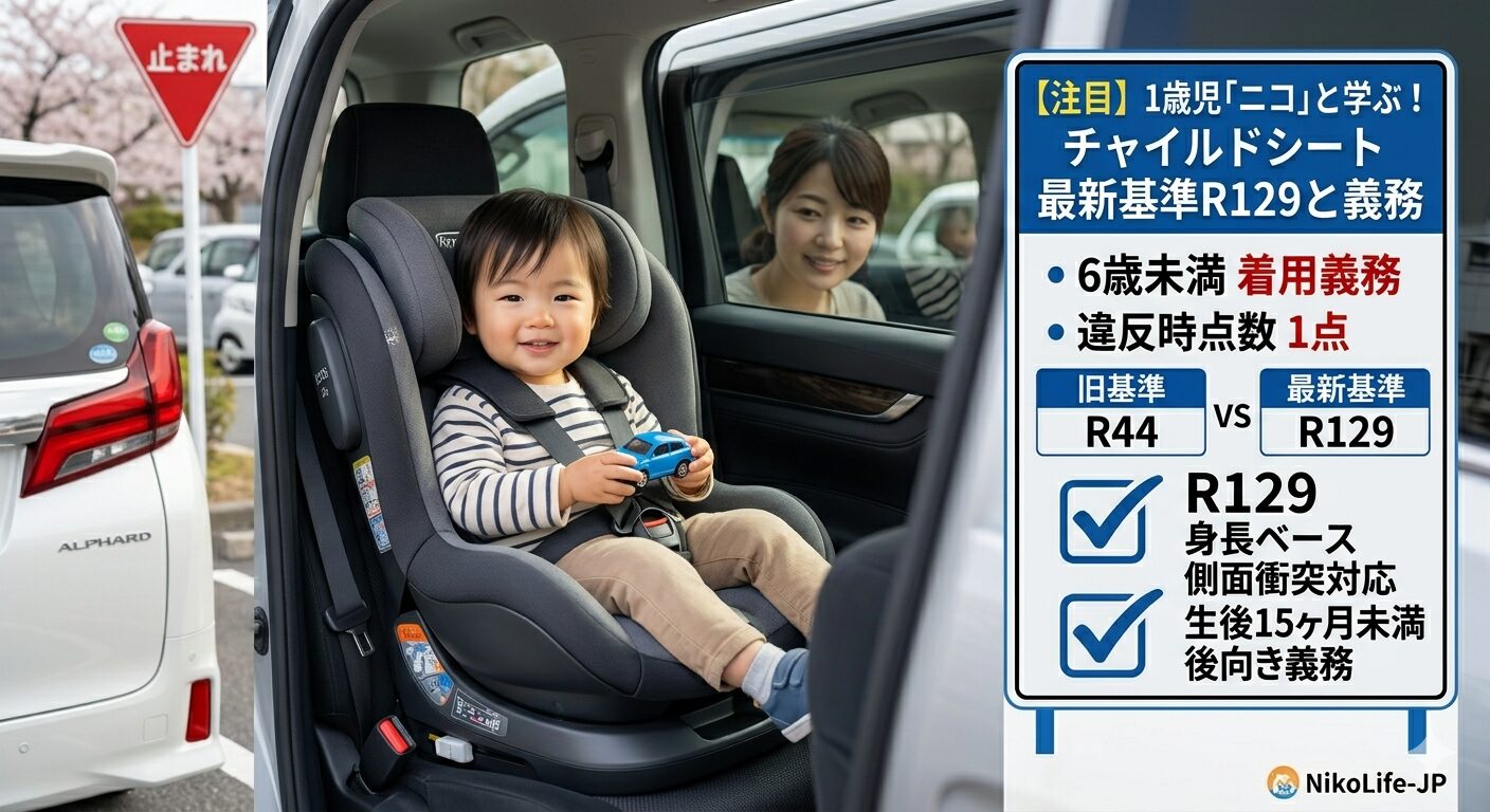 1歳児のチャイルドシート義務