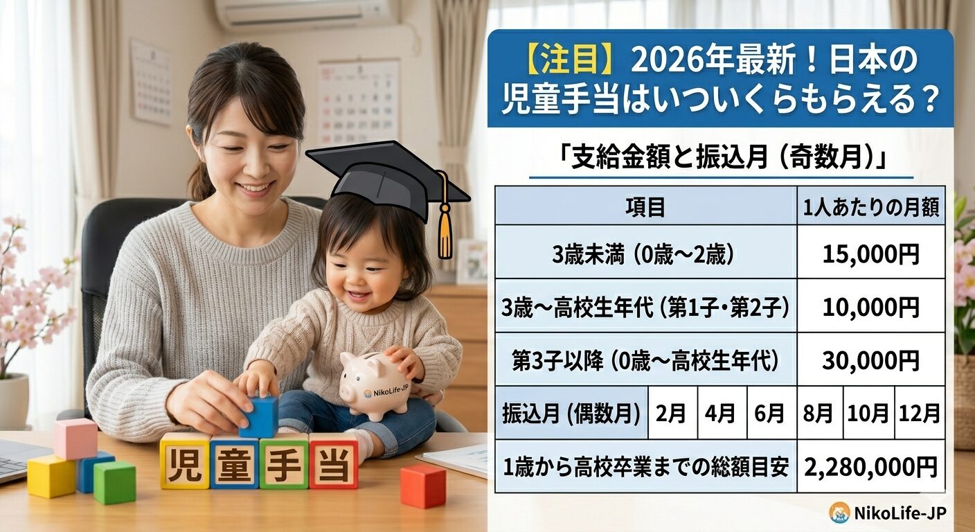 日本の児童手当はいついくらもらえる